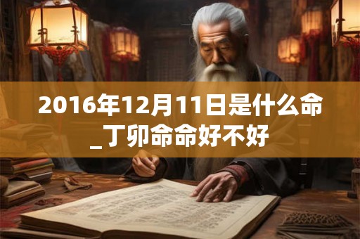 2016年12月11日是什么命_丁卯命命好不好