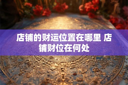 店铺的财运位置在哪里 店铺财位在何处