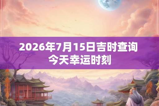 2026年7月15日吉时查询 今天幸运时刻