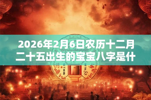 2026年2月6日农历十二月二十五出生的宝宝八字是什么