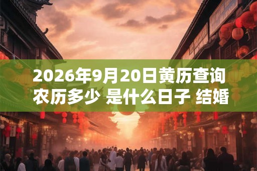 2026年9月20日黄历查询 农历多少 是什么日子 结婚吉时 2026年9月20日黄历查询 农历多少 是什么日子 结婚吉时