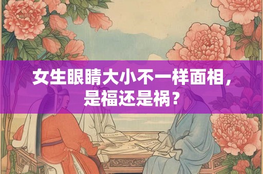 女生眼睛大小不一样面相，是福还是祸？