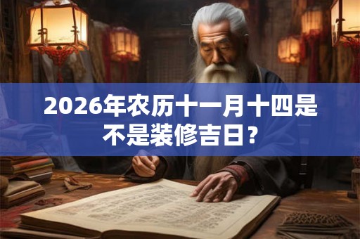 2026年农历十一月十四是不是装修吉日? 2026年农历十一月十四是不是装修吉日?