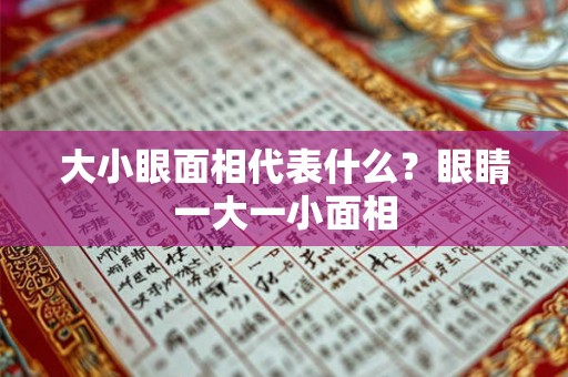 大小眼面相代表什么?眼睛一大一小面相 大小眼面相代表什么?眼睛一大一小面相