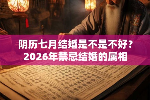 阴历七月结婚是不是不好？2026年禁忌结婚的属相