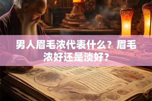 男人眉毛浓代表什么?眉毛浓好还是淡好? 男人眉毛浓代表什么?眉毛浓好还是淡好?