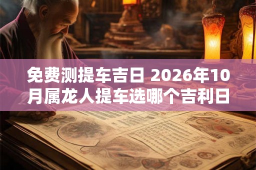 免费测提车吉日 2026年10月属龙人提车选哪个吉利日子