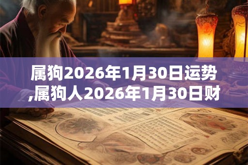 属狗2026年1月30日运势,属狗人2026年1月30日财运,生肖狗2026年1月30日运势