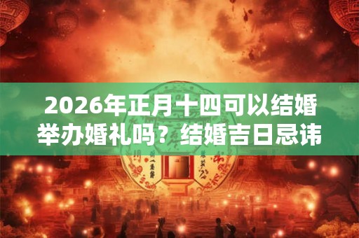 2026年正月十四可以结婚举办婚礼吗？结婚吉日忌讳什么？
