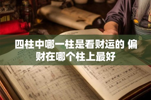 四柱中哪一柱是看财运的 偏财在哪个柱上最好