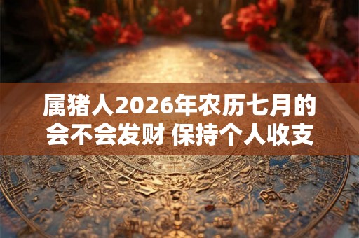 属猪人2026年农历七月的会不会发财 保持个人收支平衡