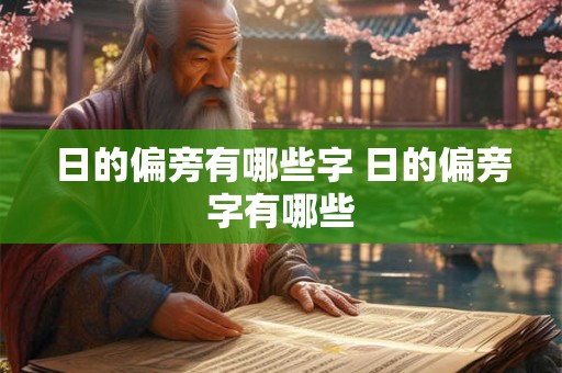 日的偏旁有哪些字 日的偏旁字有哪些
