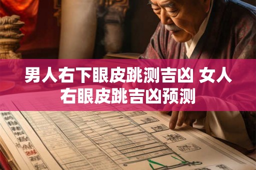 男人右下眼皮跳测吉凶 女人右眼皮跳吉凶预测
