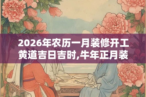 2026年农历一月装修开工黄道吉日吉时,牛年正月装修好日子