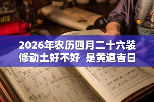 2026年农历四月二十六装修动土好不好 是黄道吉日吗 2026年农历四月二十六装修动土好不好 是黄道吉日吗
