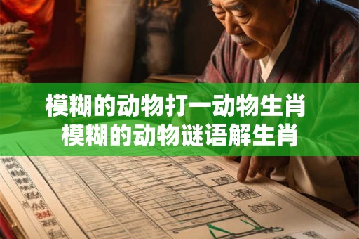 模糊的动物打一动物生肖 模糊的动物谜语解生肖