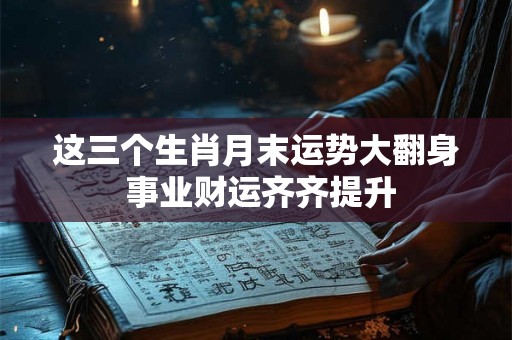 这三个生肖月末运势大翻身 事业财运齐齐提升