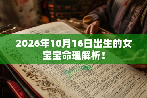 2026年10月16日出生的女宝宝命理解析! 2026年10月16日出生的女宝宝命理解析!
