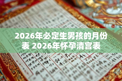 2026年必定生男孩的月份表 2026年怀孕清宫表