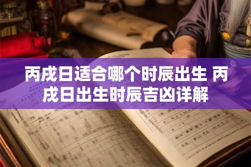 丙戌日适合哪个时辰出生 丙戌日出生时辰吉凶详解