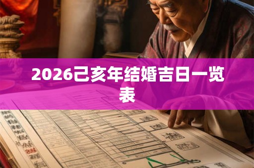 2026己亥年结婚吉日一览表 2026己亥年结婚吉日一览表