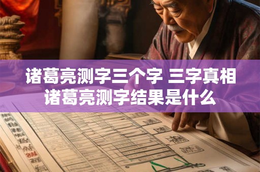 诸葛亮测字三个字 三字真相诸葛亮测字结果是什么 诸葛亮测字三个字 三字真相诸葛亮测字结果是什么