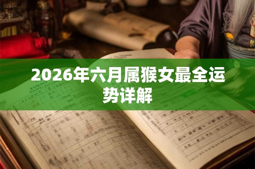 2026年六月属猴女最全运势详解
