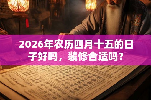 2026年农历四月十五的日子好吗，装修合适吗？