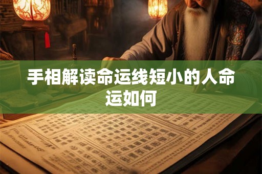 手相解读命运线短小的人命运如何