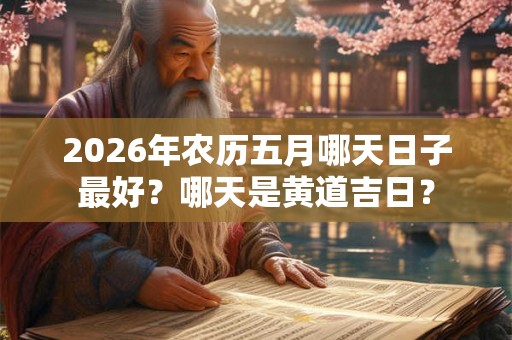 2026年农历五月哪天日子最好？哪天是黄道吉日？