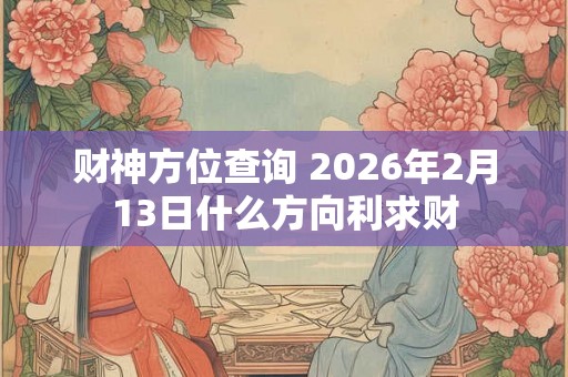 财神方位查询 2026年2月13日什么方向利求财