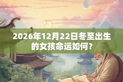 2026年12月22日冬至出生的女孩命运如何？