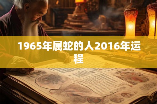 1965年属蛇的人2016年运程 1965年属蛇的人2016年运程
