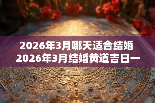 2026年3月哪天适合结婚 2026年3月结婚黄道吉日一览表
