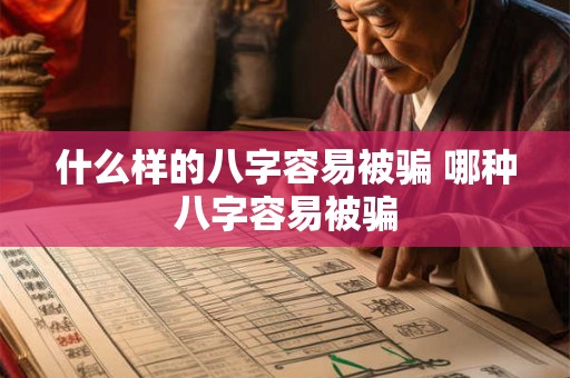 什么样的八字容易被骗 哪种八字容易被骗 什么样的八字容易被骗 哪种八字容易被骗