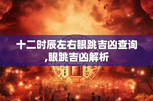 十二时辰左右眼跳吉凶查询,眼跳吉凶解析