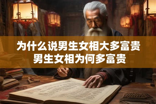 为什么说男生女相大多富贵 男生女相为何多富贵