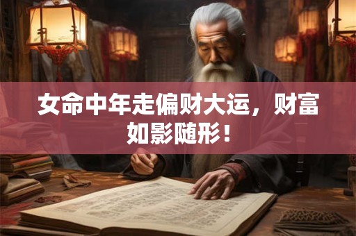 女命中年走偏财大运，财富如影随形！
