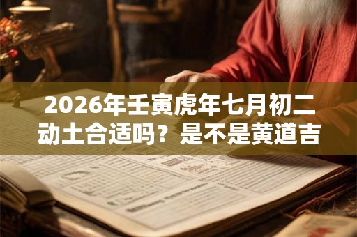 2026年壬寅虎年七月初二动土合适吗？是不是黄道吉日？