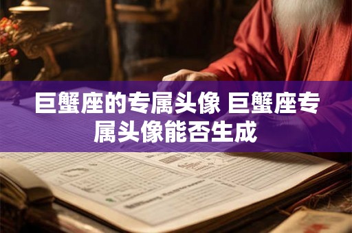 巨蟹座的专属头像 巨蟹座专属头像能否生成