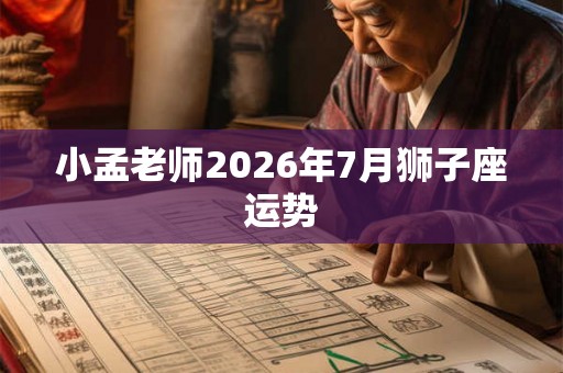 小孟老师2026年7月狮子座运势 小孟老师2026年7月狮子座运势