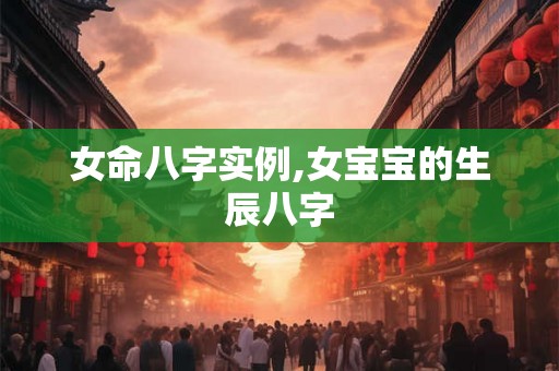 女命八字实例,女宝宝的生辰八字 女命八字实例,女宝宝的生辰八字