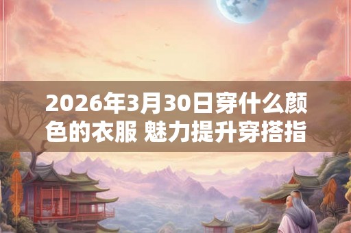 2026年3月30日穿什么颜色的衣服 魅力提升穿搭指南