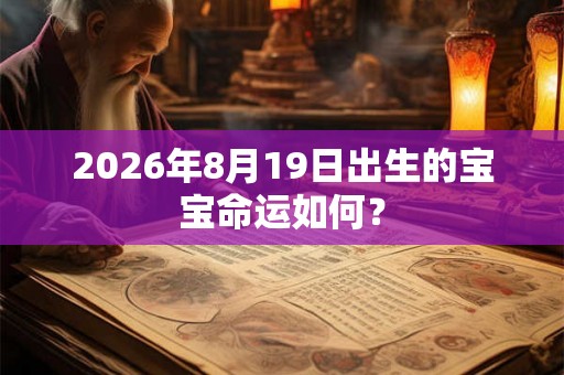 2026年8月19日出生的宝宝命运如何？