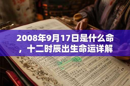 2008年9月17日是什么命，十二时辰出生命运详解