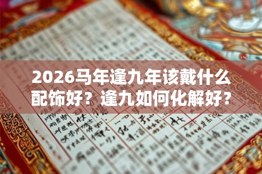 2026马年逢九年该戴什么配饰好？逢九如何化解好？