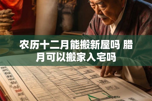 农历十二月能搬新屋吗 腊月可以搬家入宅吗