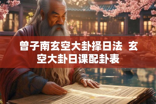 曾子南玄空大卦择日法  玄空大卦日课配卦表