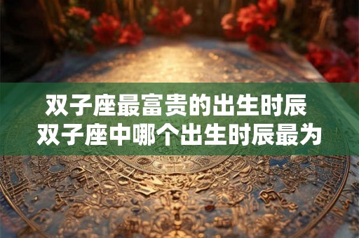 双子座最富贵的出生时辰 双子座中哪个出生时辰最为富贵