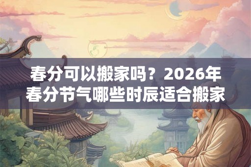 春分可以搬家吗？2026年春分节气哪些时辰适合搬家？
